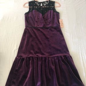 Nanette lepore velvet purple dress